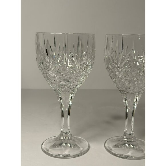 VTG Set of 3 Imperial Estate 24% Lead Crystal Clear MCM Wine Goblets Glasses - Picture 2 of 5